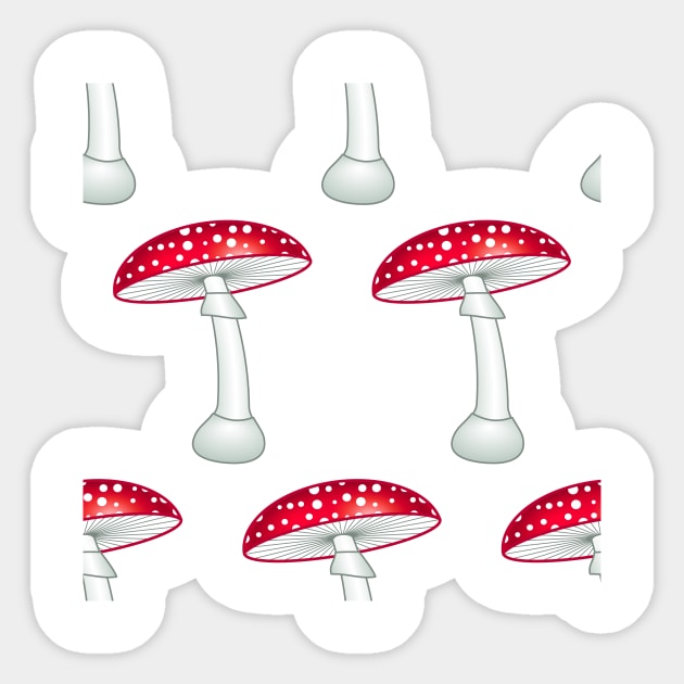 Amanita muscaria pattern Sticker by AlexanderZam